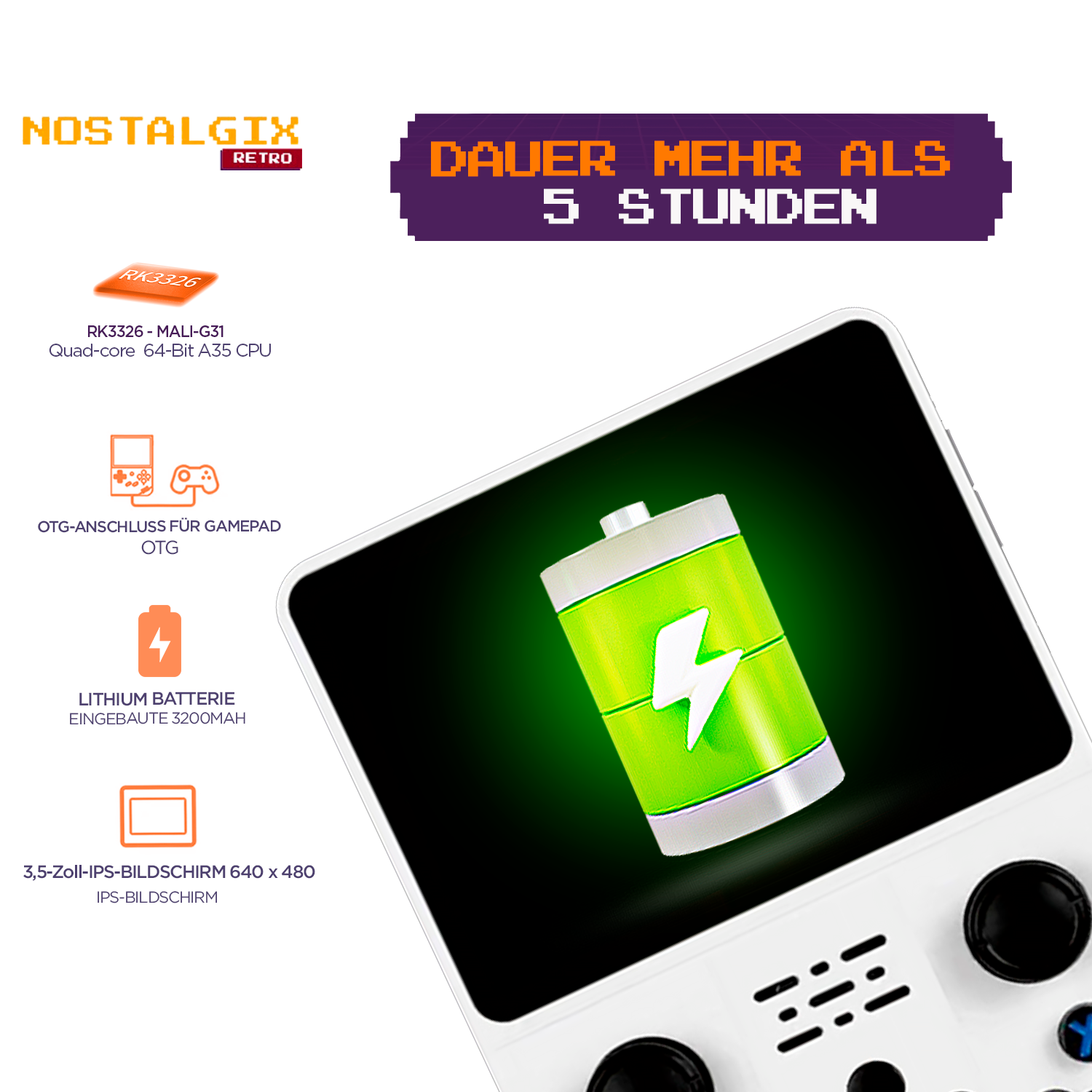 Palm Game Nostalgix + Bonus-Speicherkarte, 20.000 4K-Spiele und Ebook Retro Max Experience